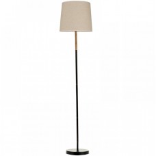 Ορθοστάτης 1xE27 230V Μαύρος Μεταλλικός με Ξύλο 45375-BL